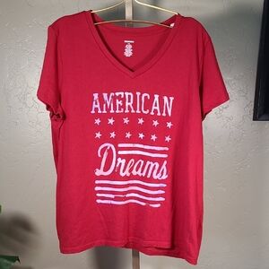Old Navy Red AMERICAN Dreams Graphic Short Sleeve Tee XXL